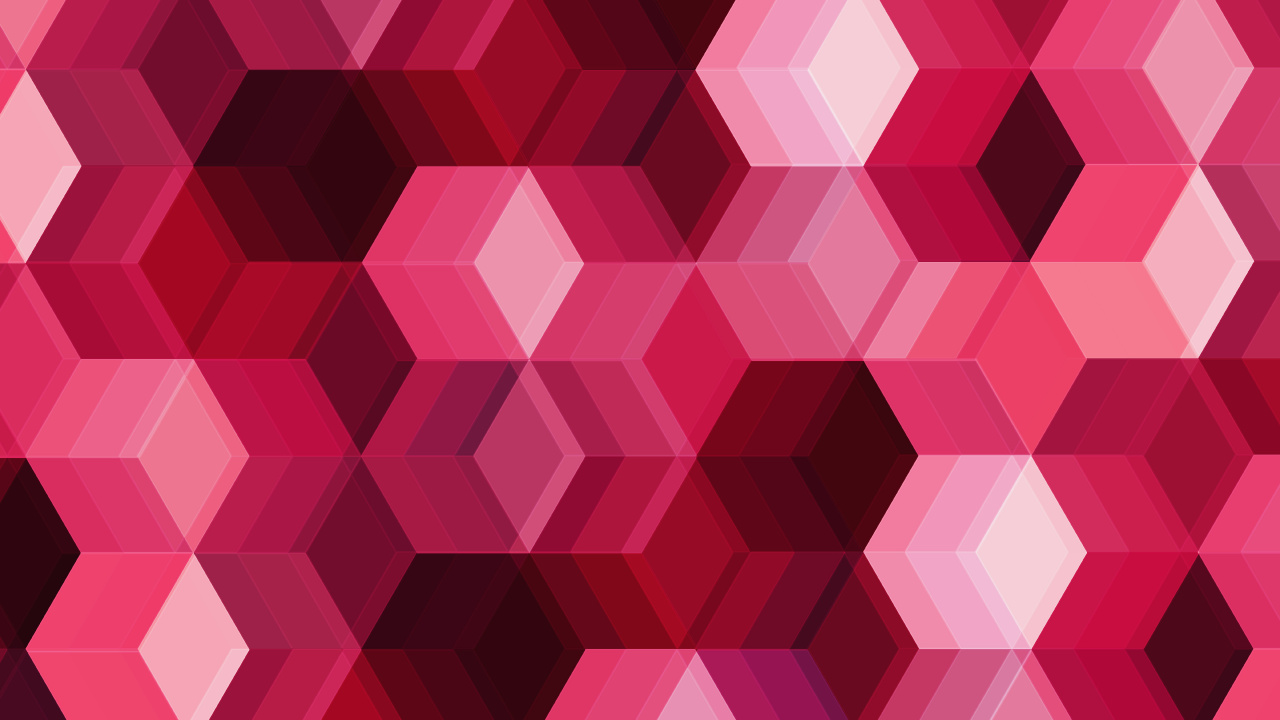 粉红色, 品红色, 对称, 立方体, 形状 壁纸 1280x720 允许