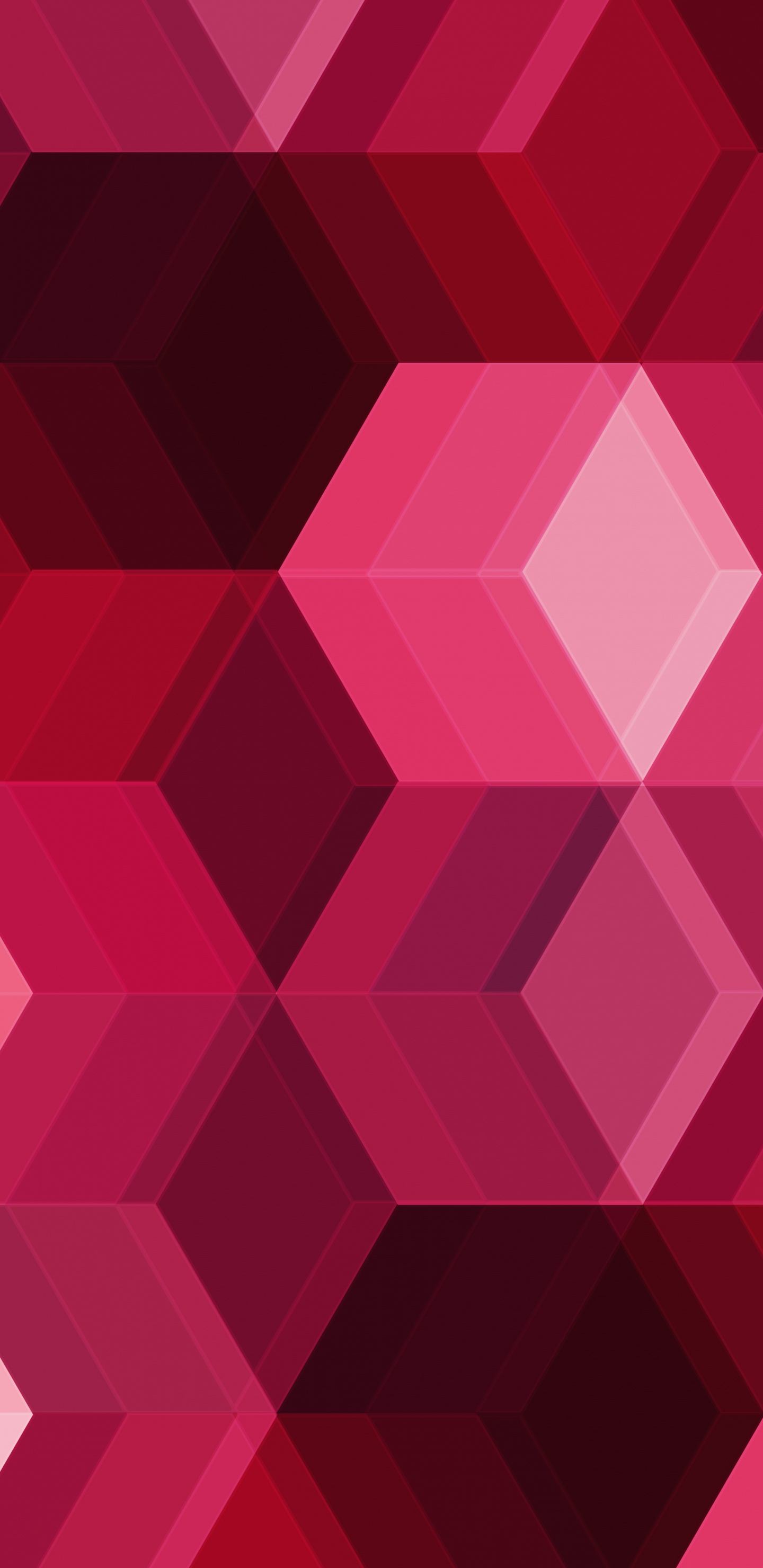 粉红色, 品红色, 对称, 立方体, 形状 壁纸 1440x2960 允许