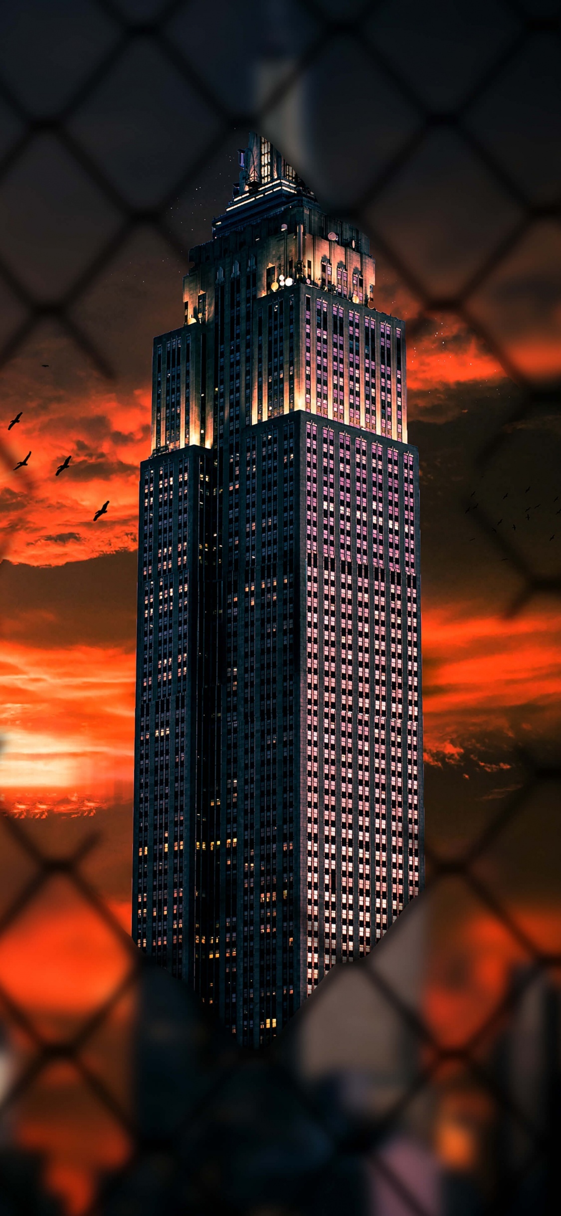 Empire State Building, Android, Smartphone, Edificio, Ambiente. Wallpaper in 1125x2436 Resolution