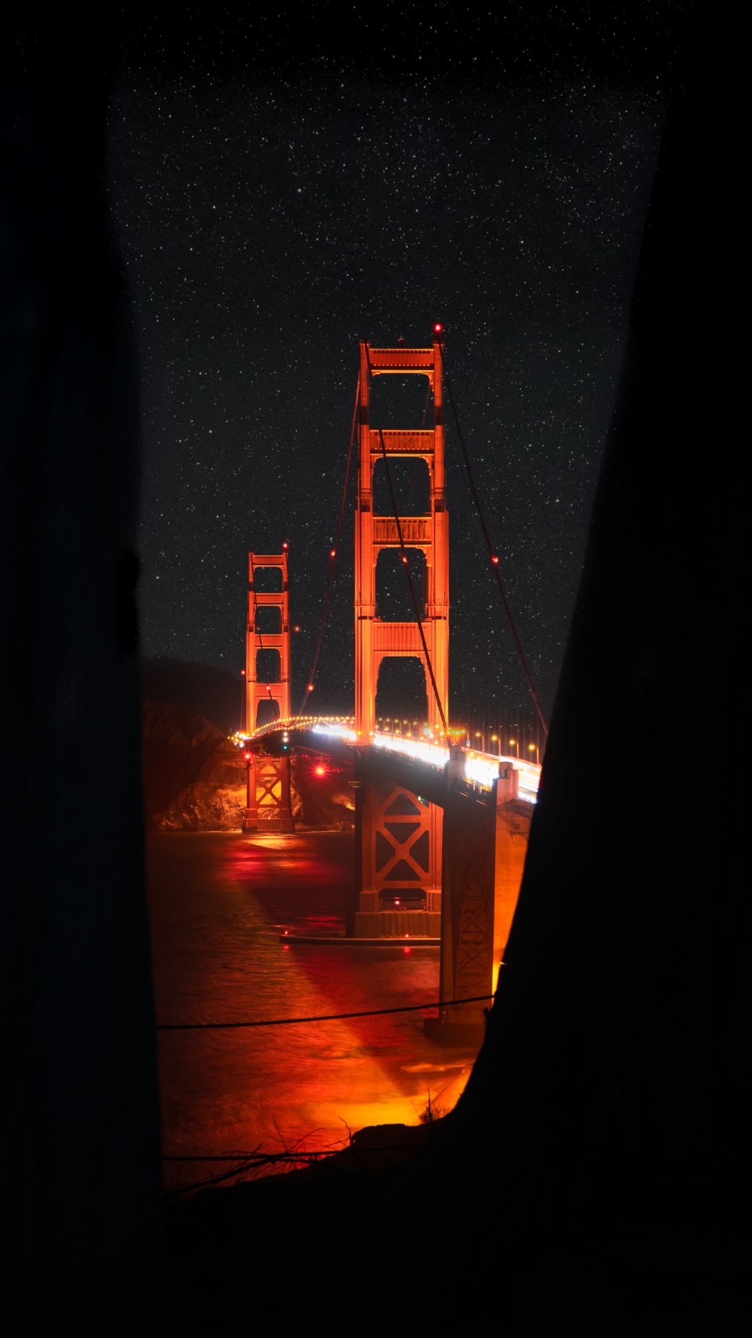 Puente Golden Gate Durante la Noche. Wallpaper in 1080x1920 Resolution