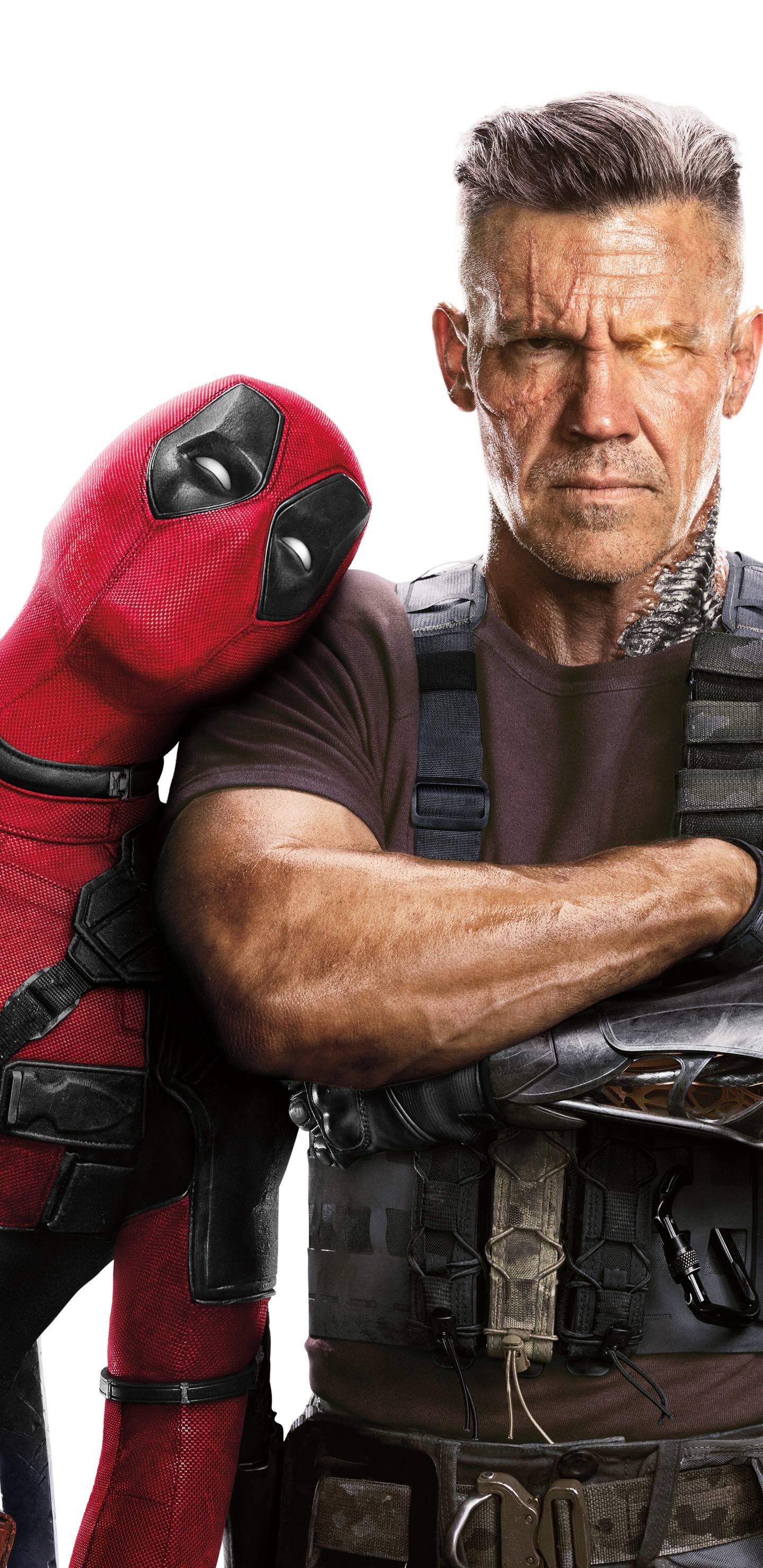 Hombre Con Chaleco de Cuero Marrón Junto a Una Mujer Con Máscara Roja. Wallpaper in 1440x2960 Resolution