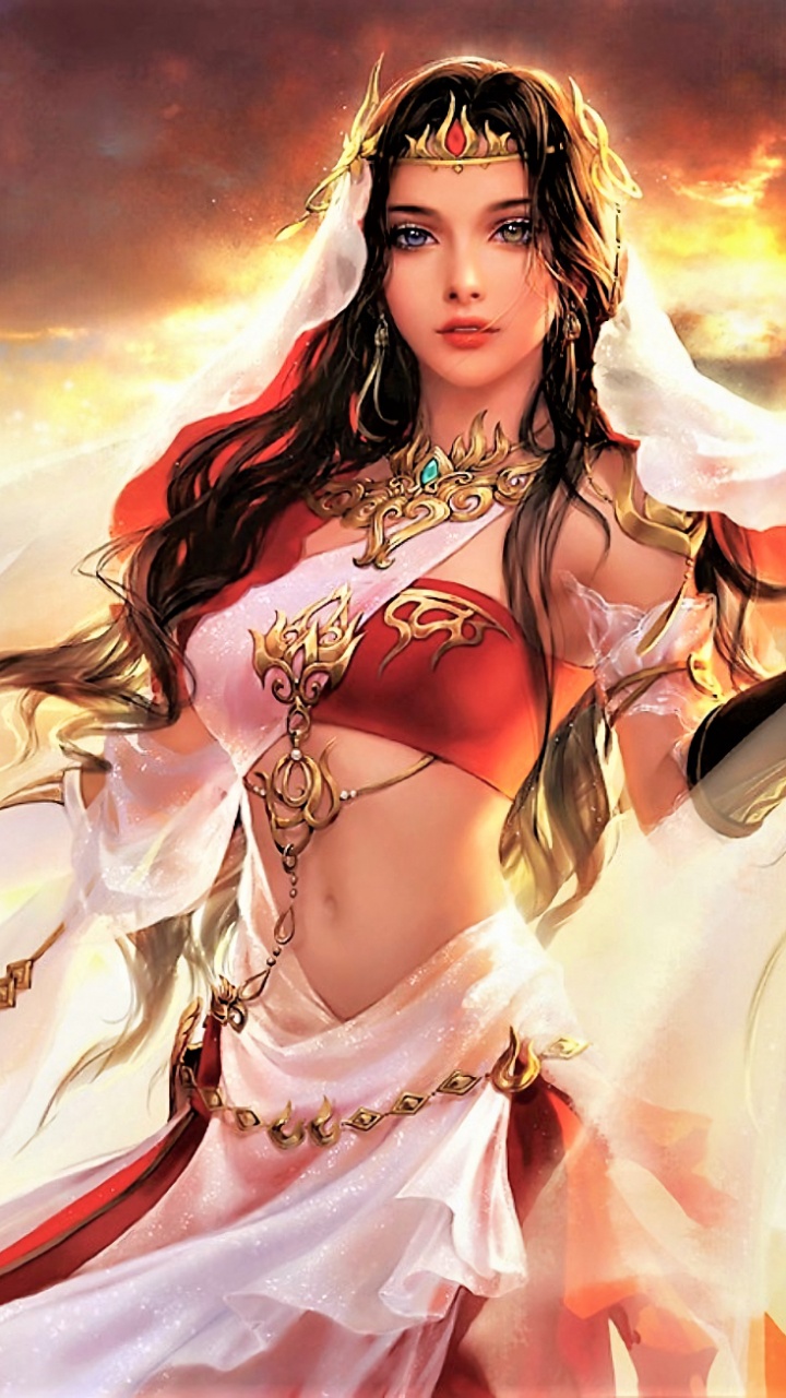 Femme en Robe Blanche Avec Des Ailes Illustration. Wallpaper in 720x1280 Resolution