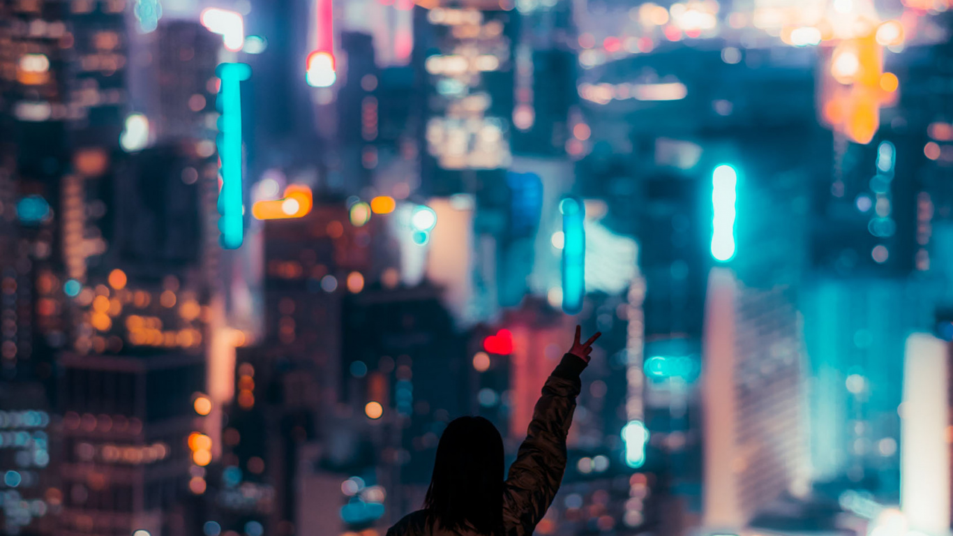 城市景观, 播放列表, 唱, 吓人的, 电力 壁纸 1366x768 允许