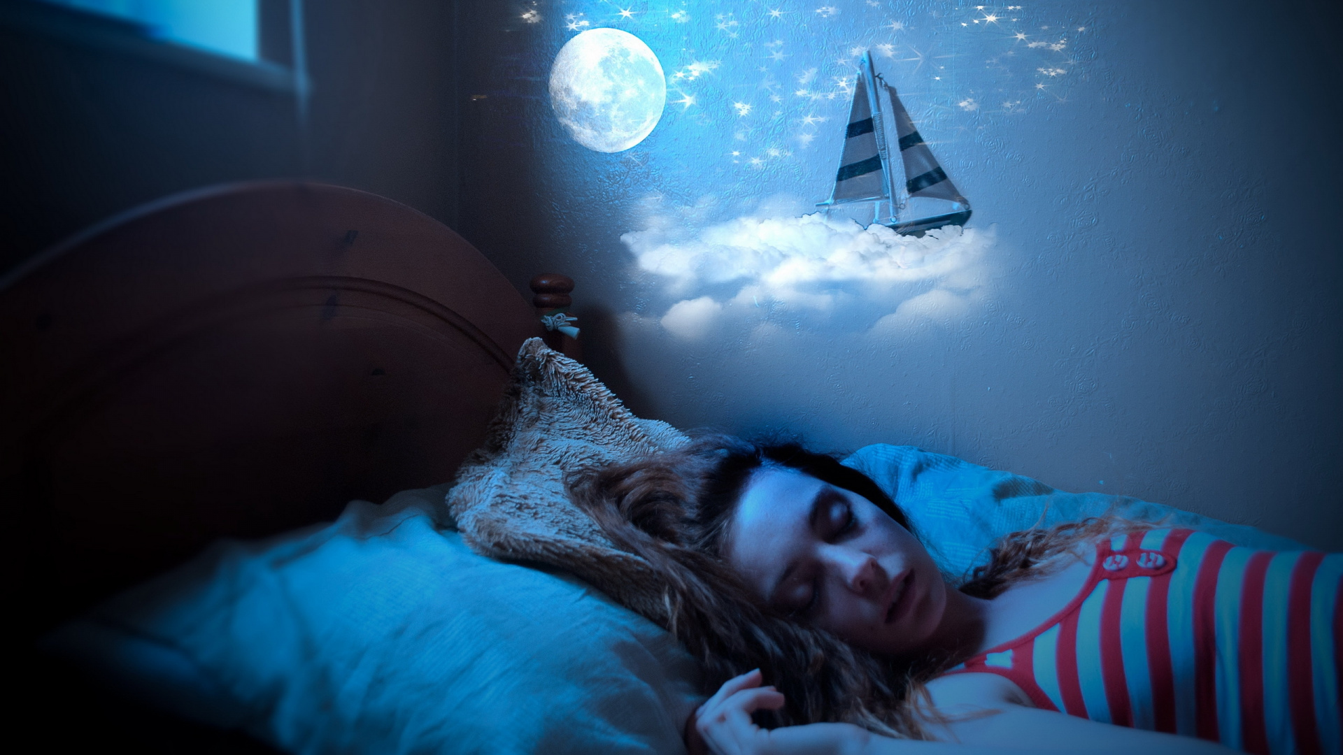 Sueño Lúcido, Azul, Pensamiento, Oscuridad, la Interpretación de Los Sueños. Wallpaper in 1920x1080 Resolution