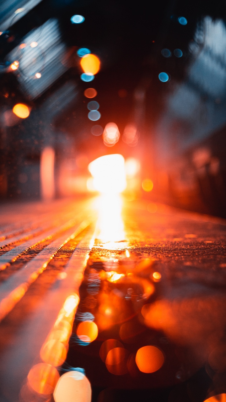 Bokeh Photography of Street Lights During Night Time. Wallpaper in 720x1280 Resolution