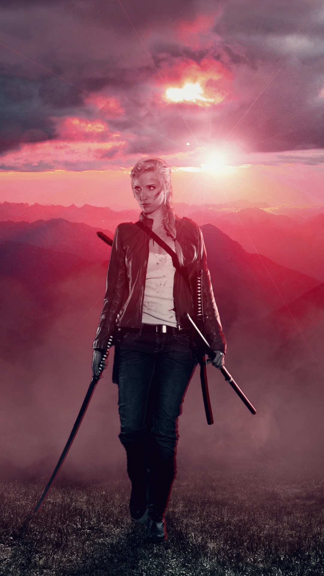 日落, 日出, 地平线, 数字合成, 天空 壁纸 1080x1920 允许