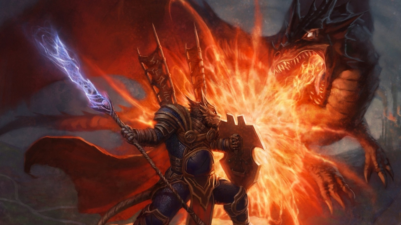 Mann im Schwarz-roten Anzug Mit Feuer im Hintergrund. Wallpaper in 1366x768 Resolution