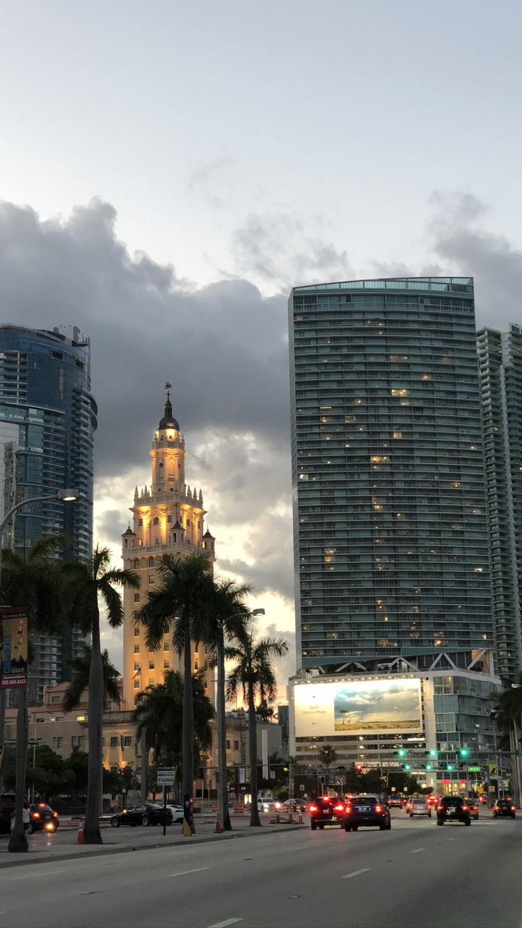 Miami, King, Road, Tower Block, Infrastructure. Wallpaper in 750x1334 Resolution