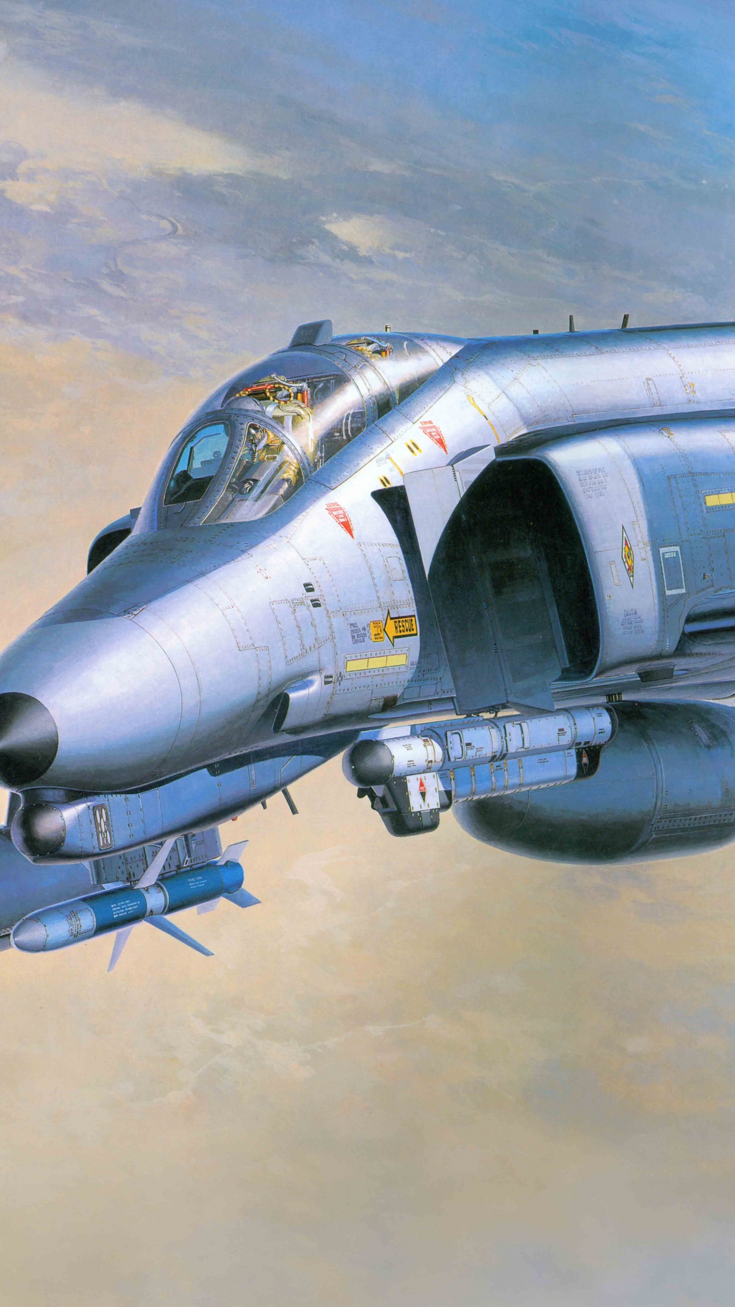 Avión de Combate Gris en el Aire Durante el Día. Wallpaper in 1440x2560 Resolution