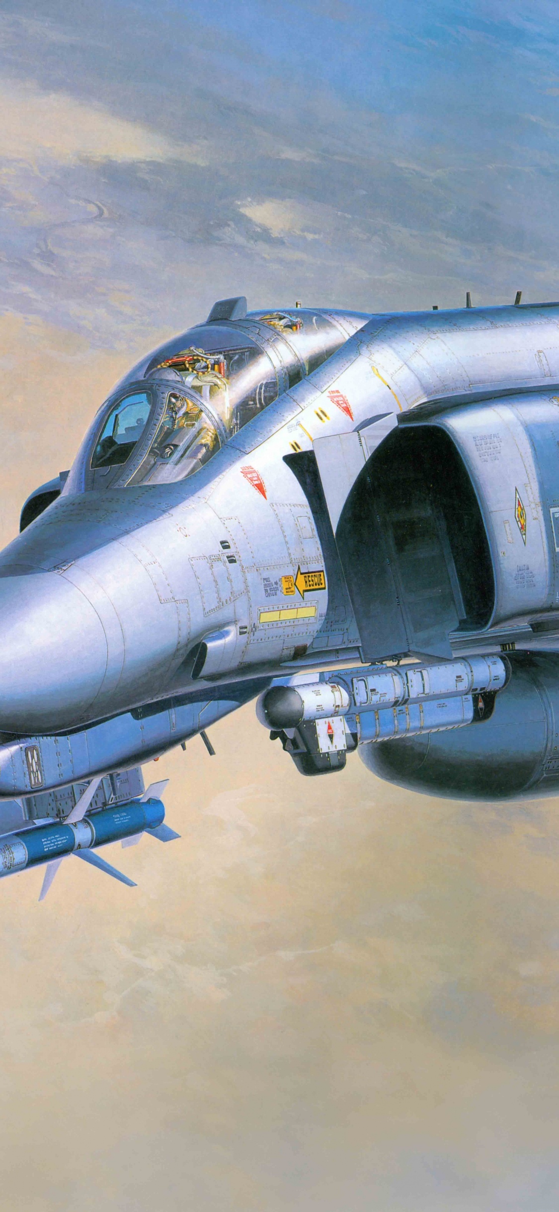 Grauer Kampfjet Tagsüber in Der Luft. Wallpaper in 1125x2436 Resolution