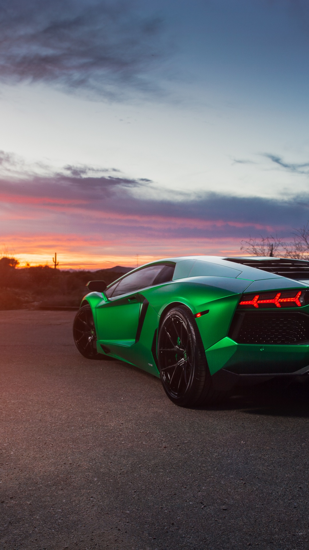 Green Porsche 911 on Brown Sand During Sunset. Wallpaper in 1080x1920 Resolution