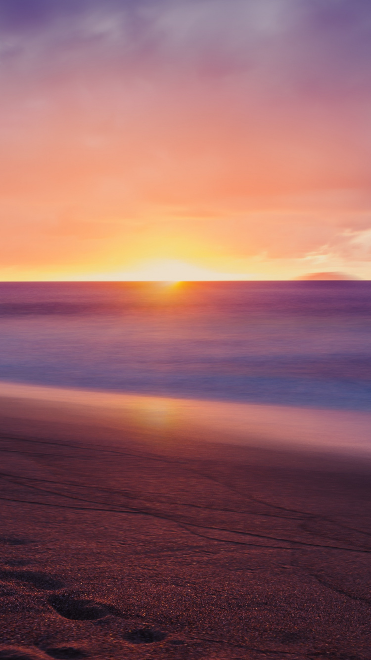 Sunset, Horizon, Sea, Sunrise, Cloud. Wallpaper in 750x1334 Resolution