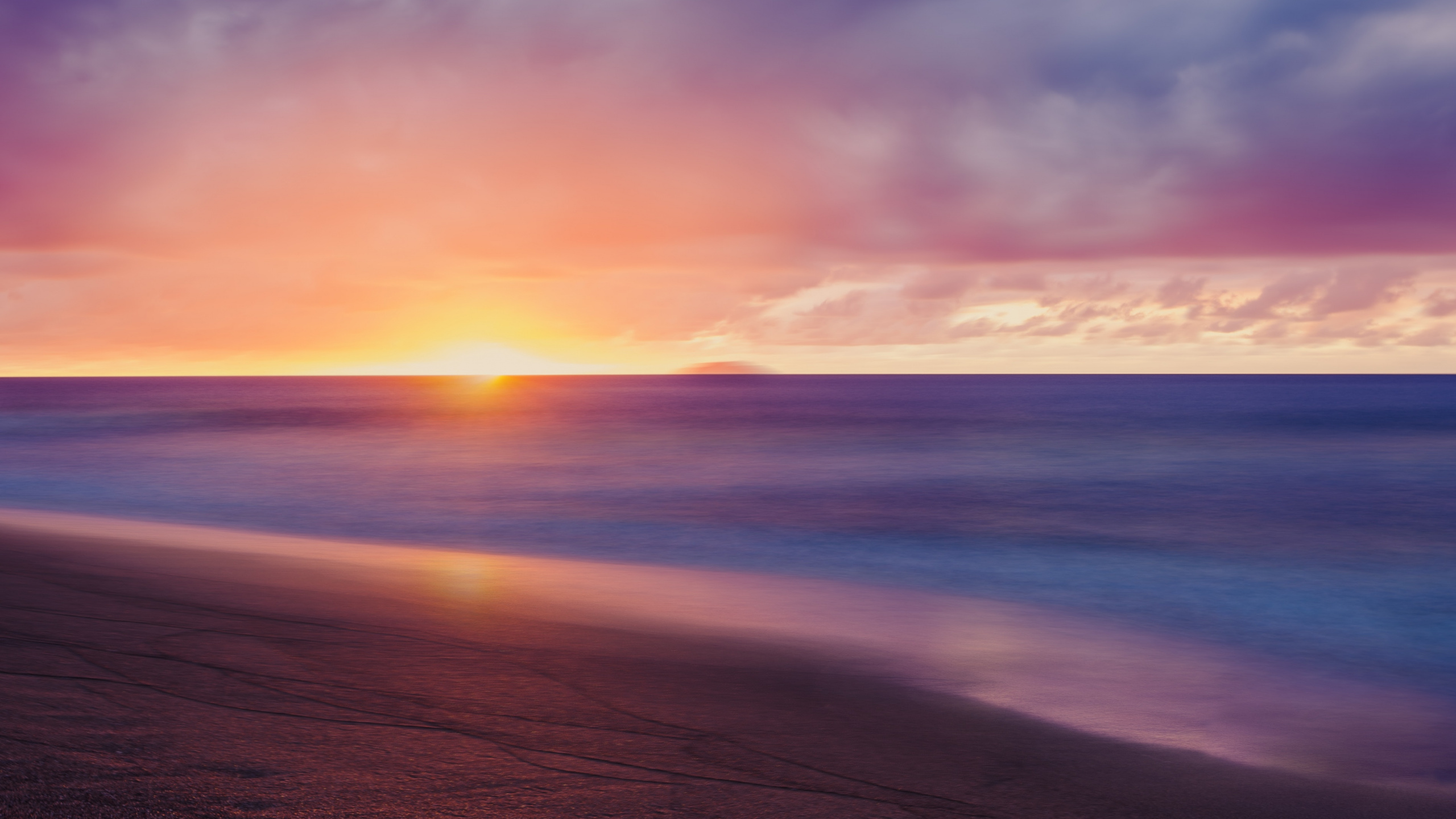 Sonnenuntergang, Horizont, Meer, Sonnenaufgang, Cloud. Wallpaper in 2560x1440 Resolution