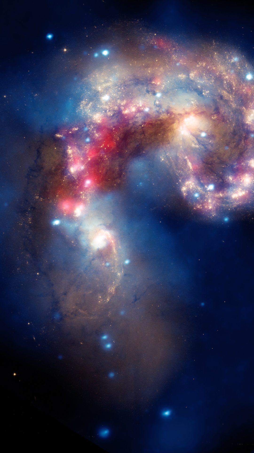 Ilustración de Galaxia Azul y Roja. Wallpaper in 1080x1920 Resolution