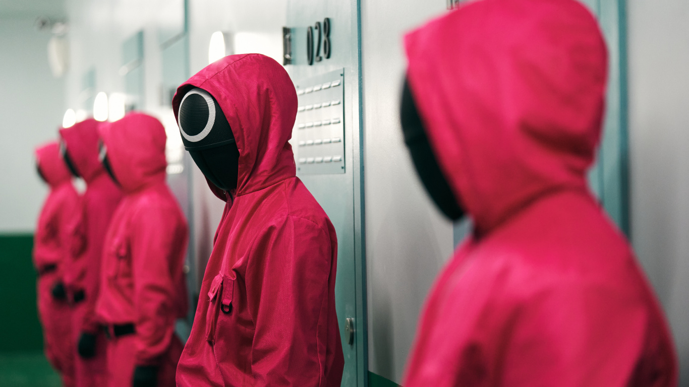 Squid Game, 这是 Sae-byeok, Netflix, 外套, 紫色的 壁纸 1366x768 允许