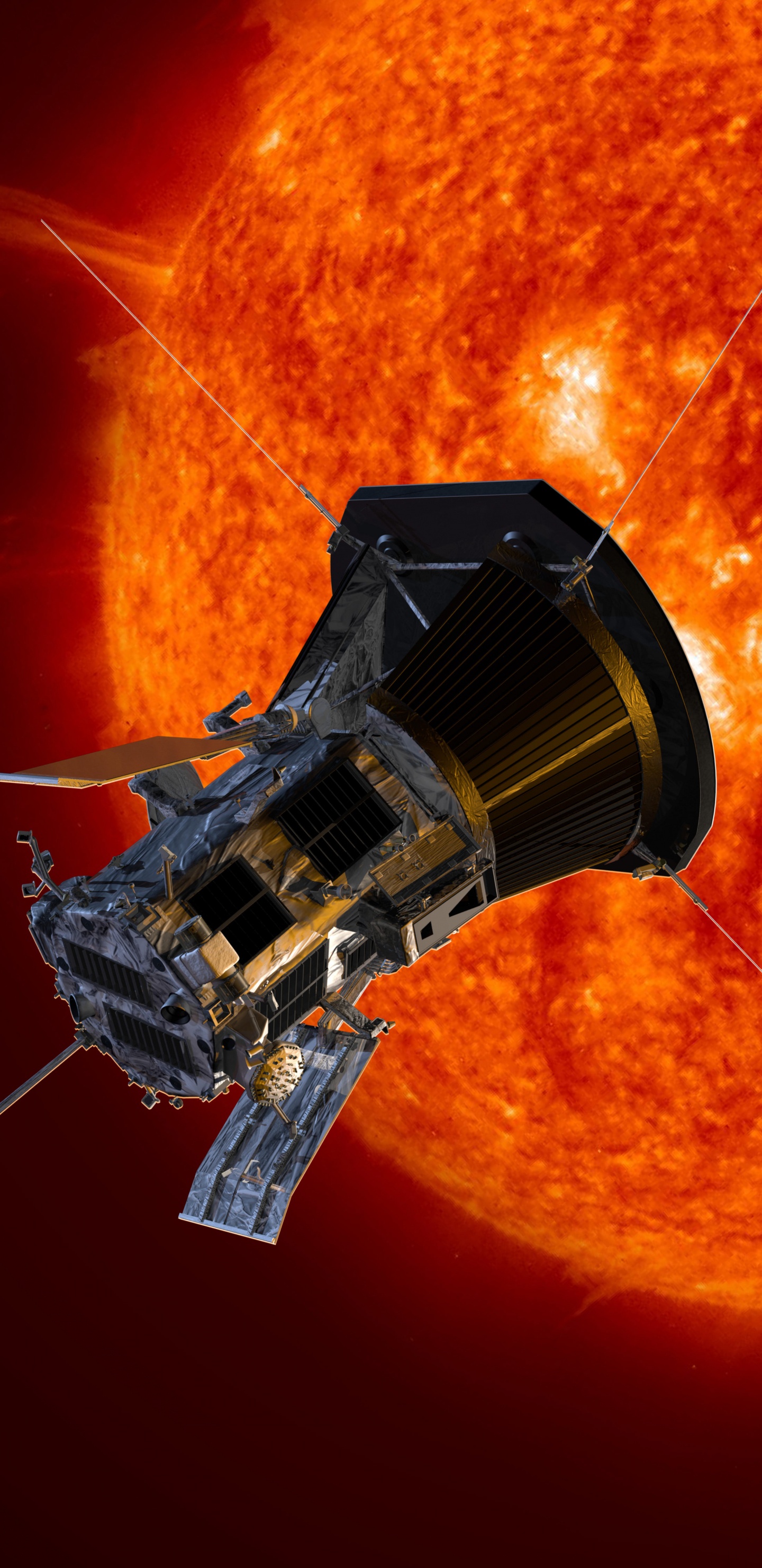 Schwarze Und Silberne Hängelampe. Wallpaper in 1440x2960 Resolution