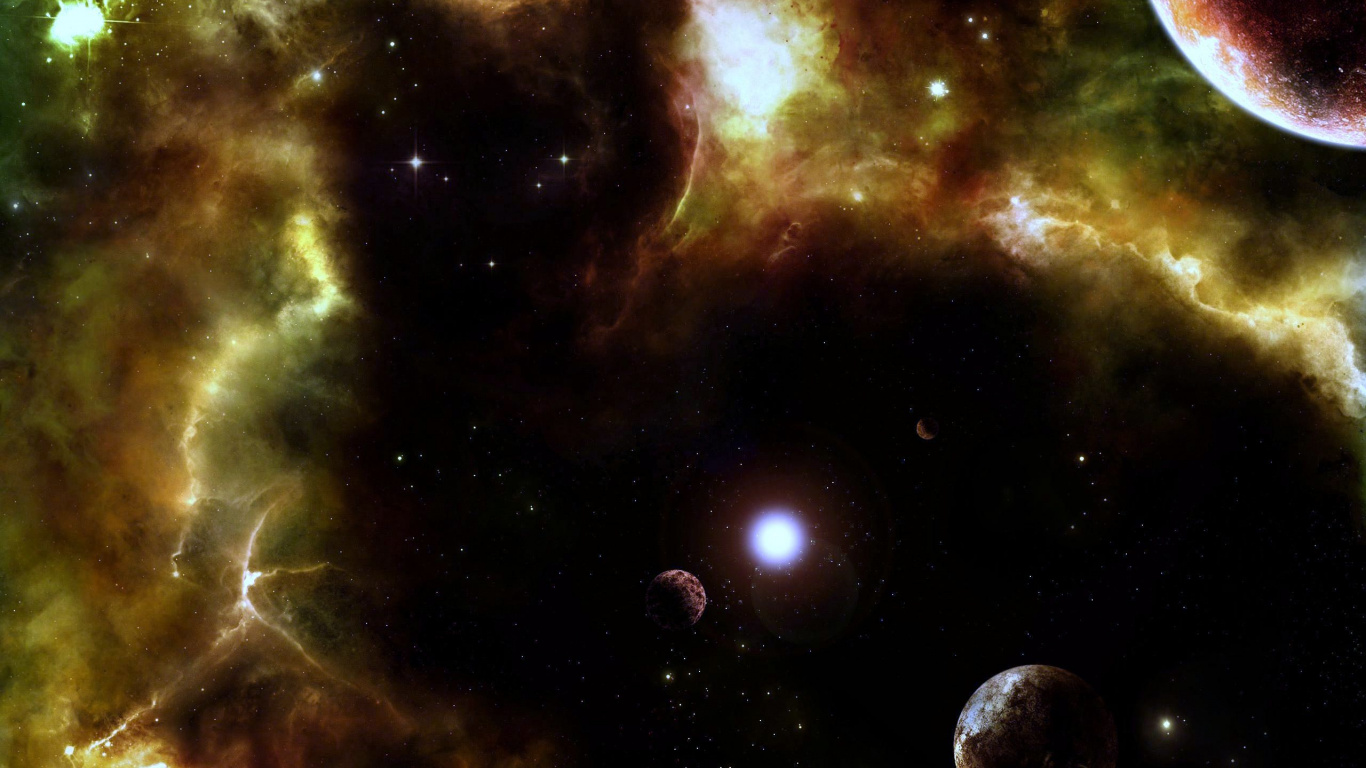 Black and White Galaxy Illustration. Wallpaper in 1366x768 Resolution