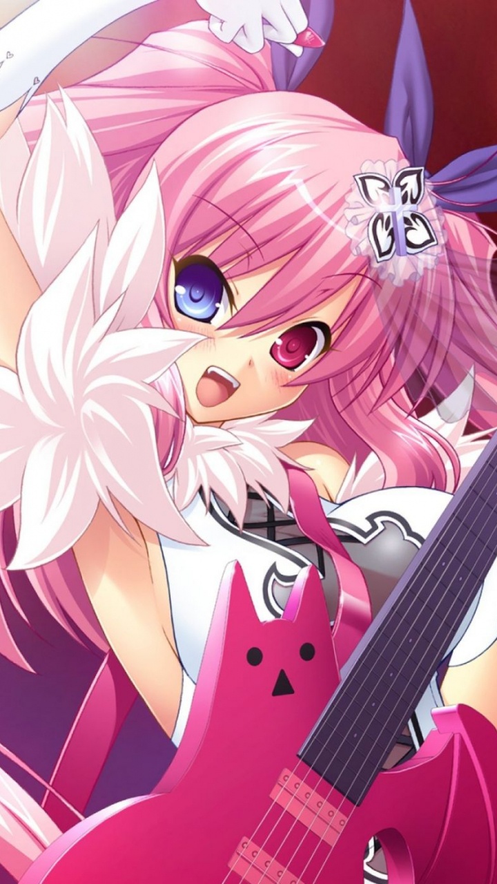 Chica Con Personaje de Anime de Pelo Rosa. Wallpaper in 720x1280 Resolution