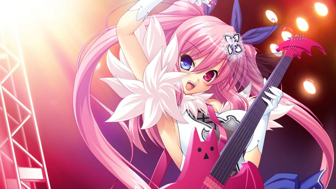 Girl With Pink Hair Anime Character. Wallpaper in 1366x768 Resolution