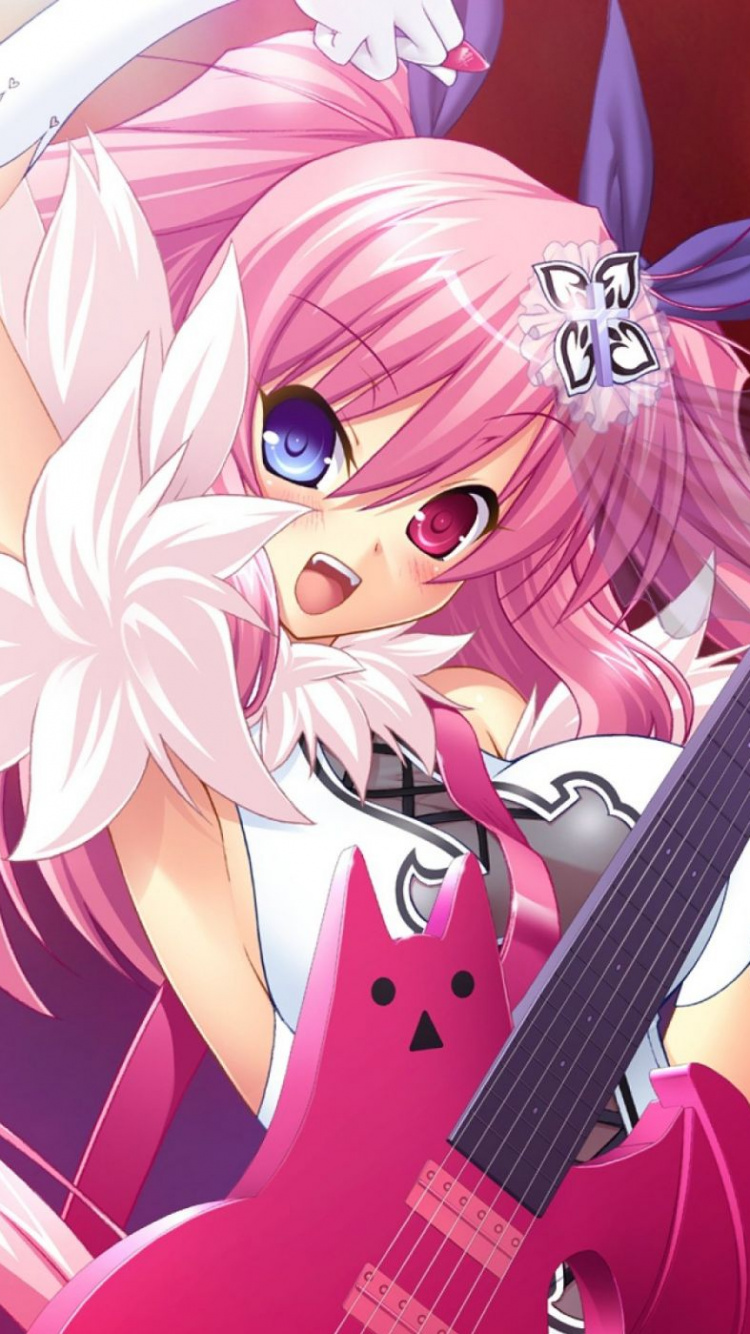 Mädchen Mit Rosa Haaren Anime-Charakter. Wallpaper in 750x1334 Resolution