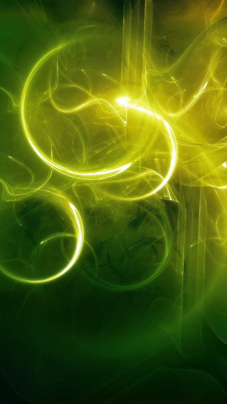 Green and Yellow Light Streaks. Wallpaper in 750x1334 Resolution