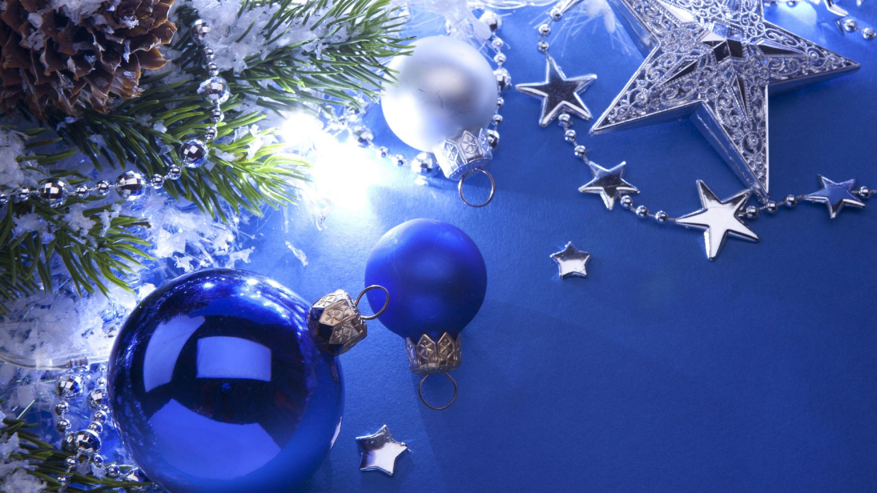 Blue, Christmas Ornament, Christmas Decoration, Majorelle Blue, Cobalt Blue. Wallpaper in 1280x720 Resolution