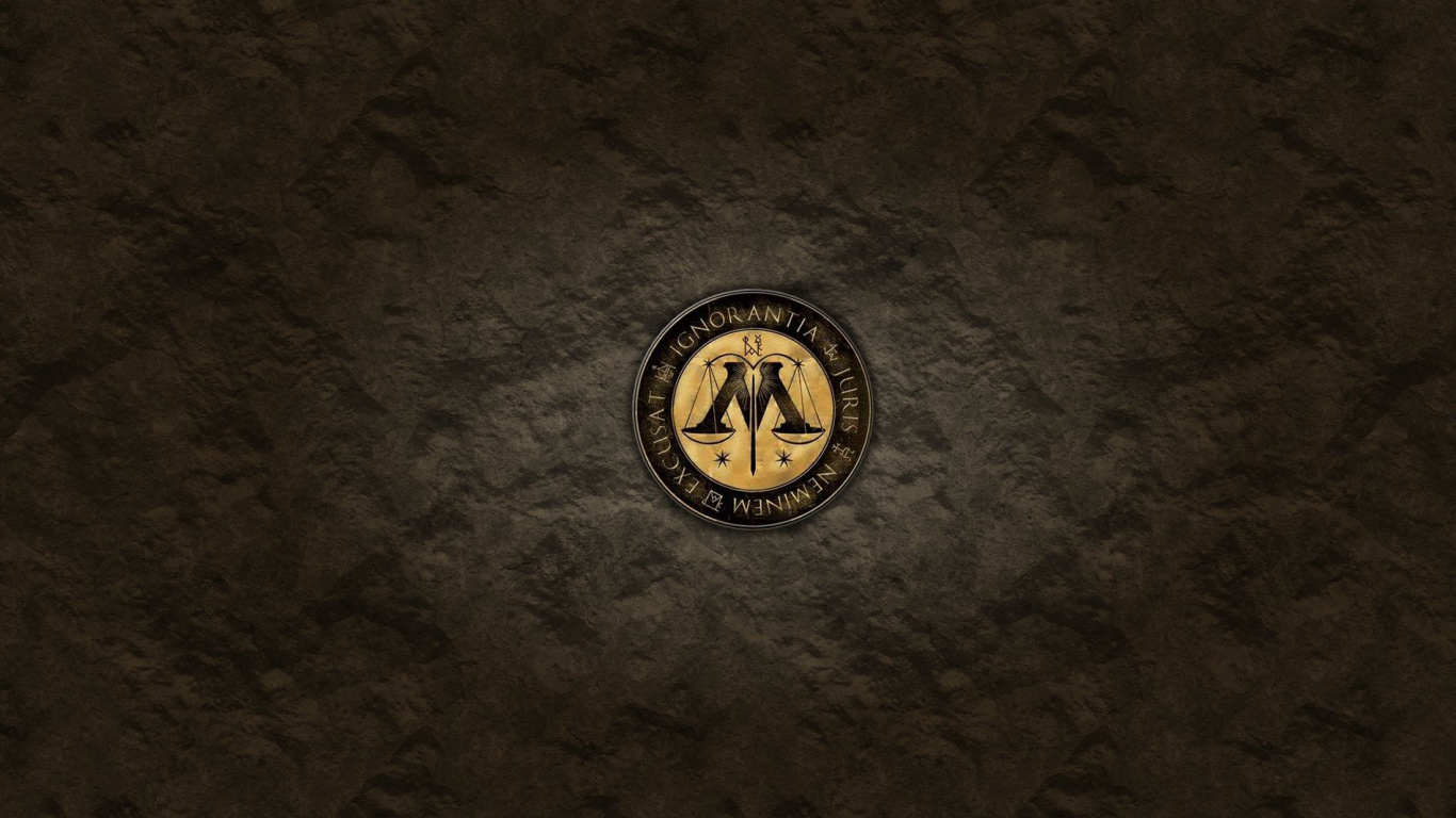 Schwarz-gelbes Rundes Logo. Wallpaper in 1366x768 Resolution