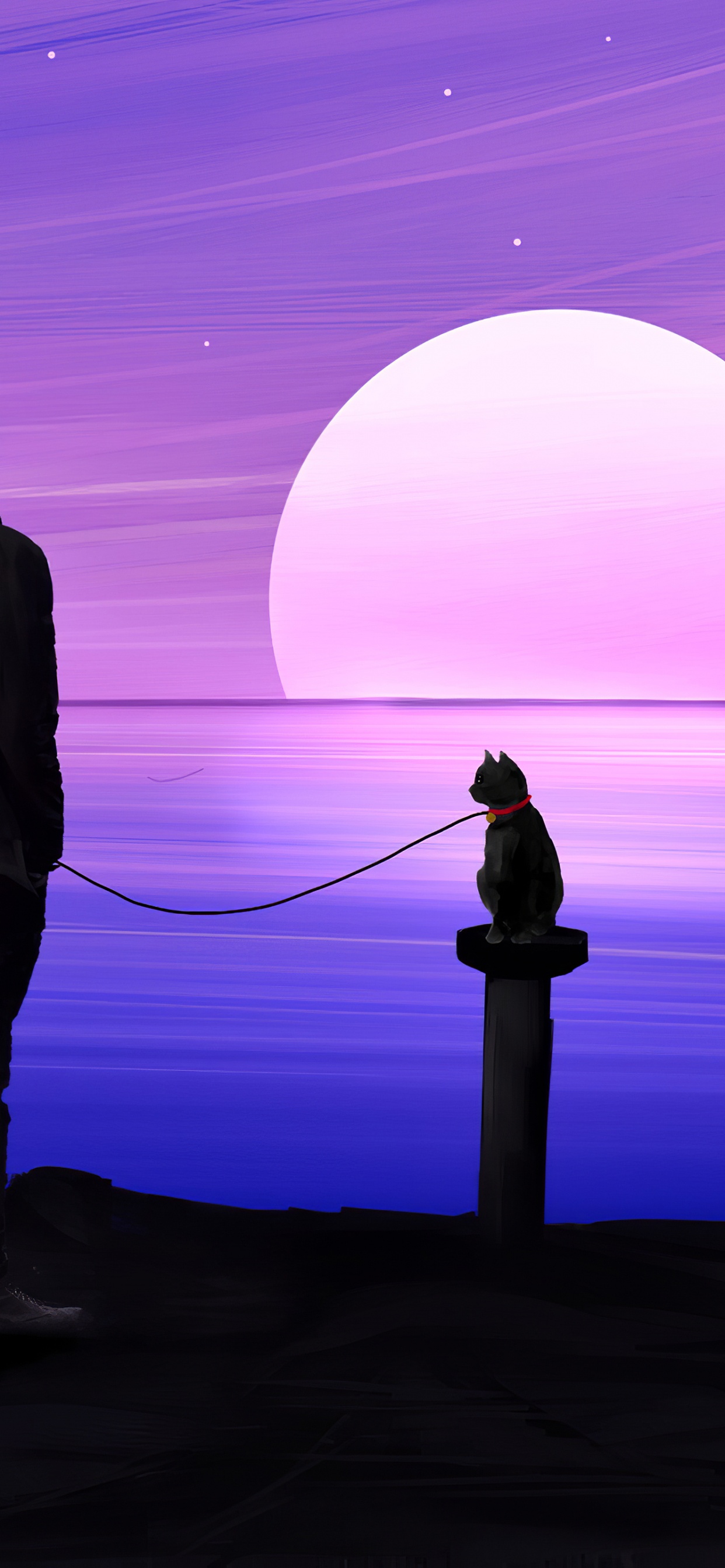 黎明, 剪影, 天空, 地平线, 紫色的 壁纸 1242x2688 允许