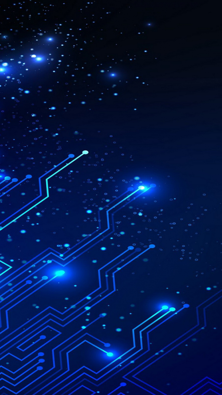 Luces Azules y Blancas Durante la Noche. Wallpaper in 750x1334 Resolution