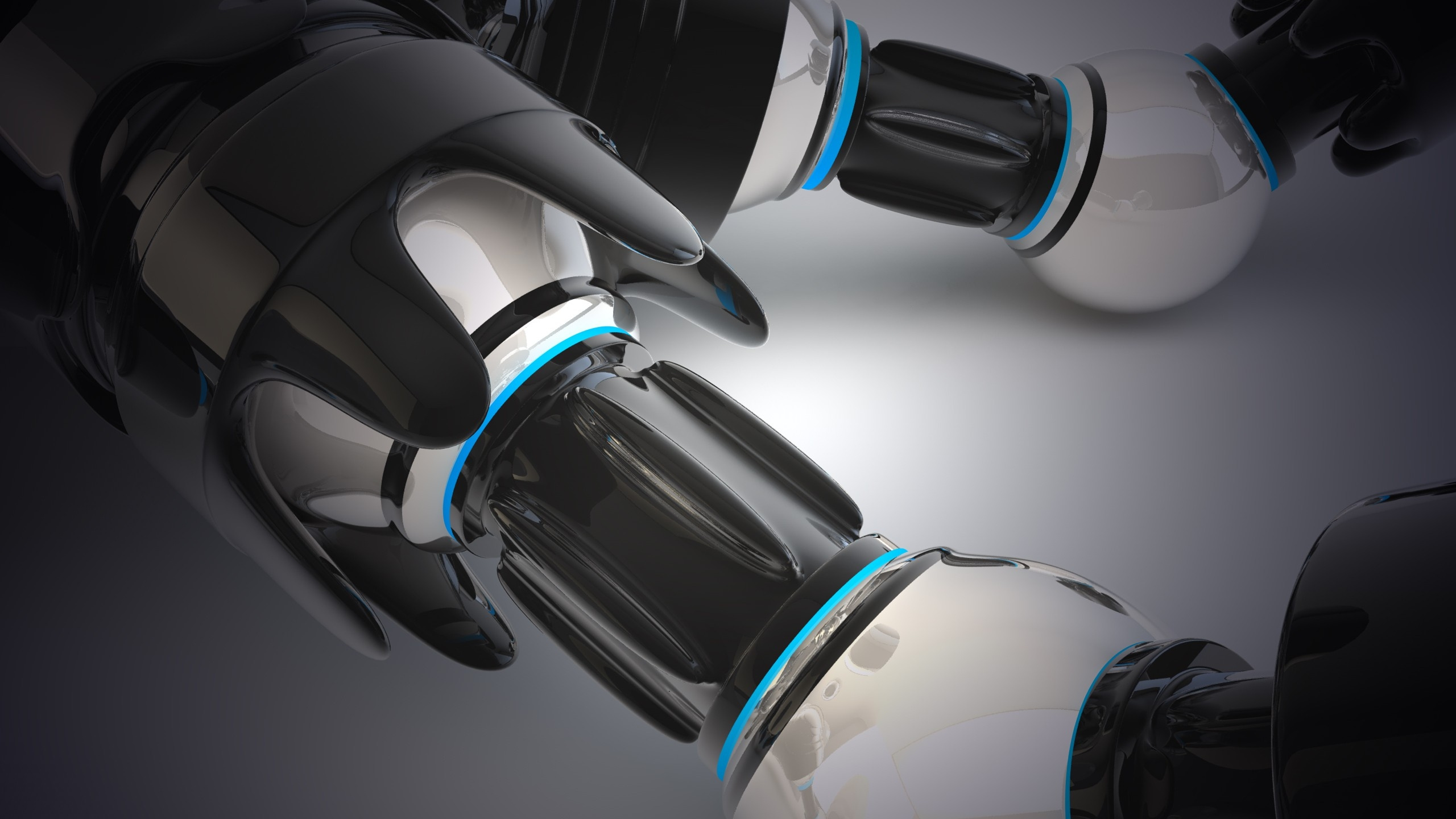 Jouet Robot Noir et Argent. Wallpaper in 2560x1440 Resolution