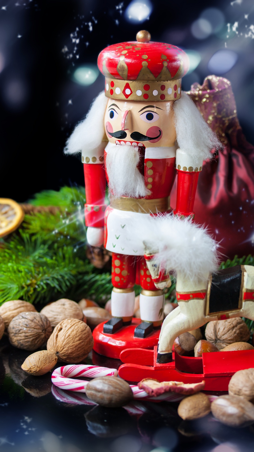 Weihnachten, Nussknacker, Weihnachtsdekoration. Wallpaper in 1080x1920 Resolution