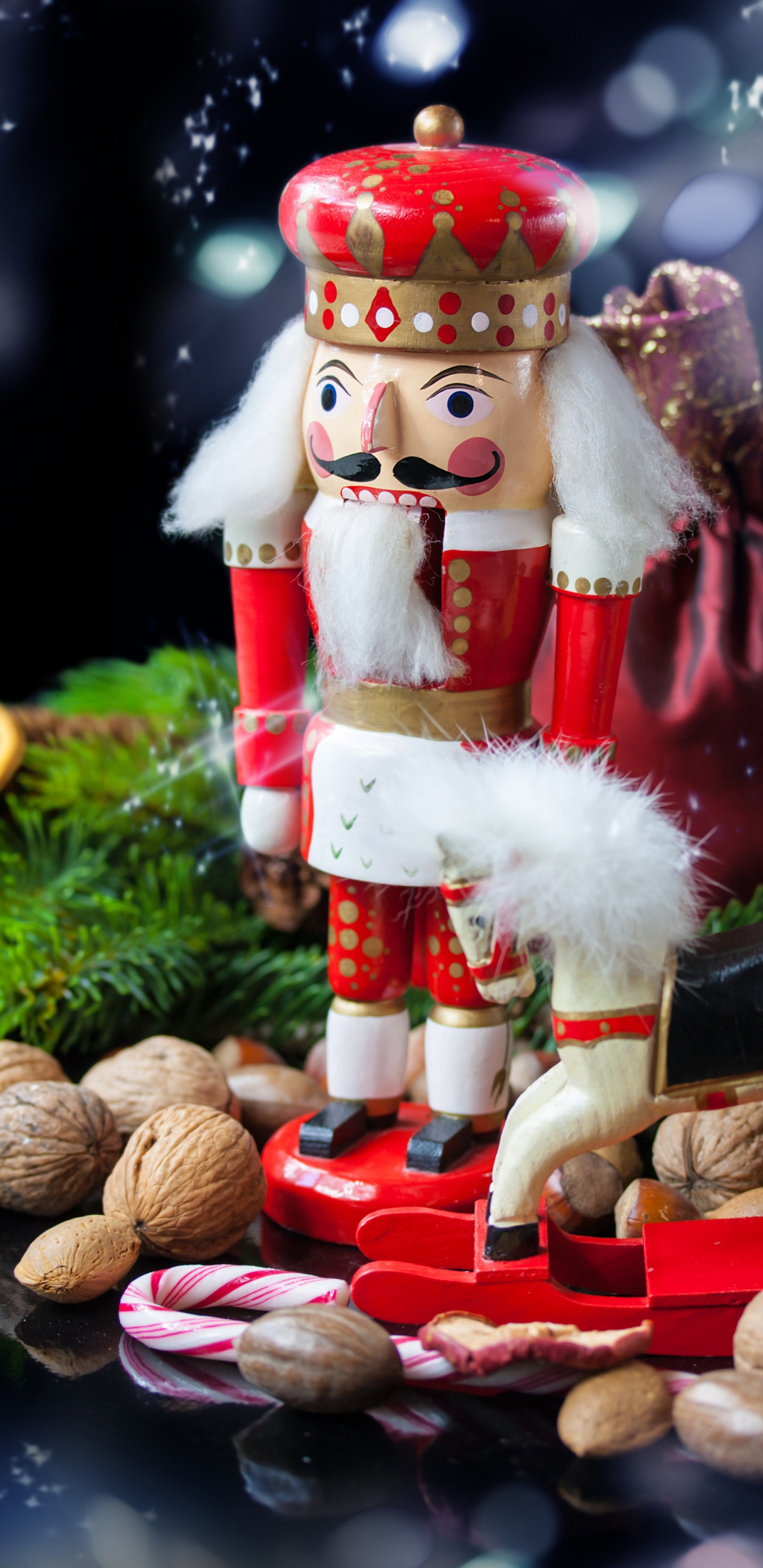 Weihnachten, Nussknacker, Weihnachtsdekoration. Wallpaper in 1440x2960 Resolution