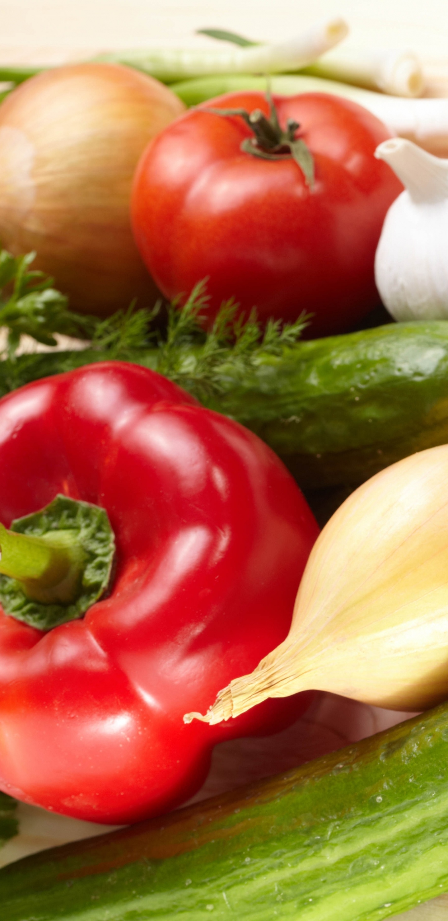 Tomate Rouge et Piment Vert. Wallpaper in 1440x2960 Resolution