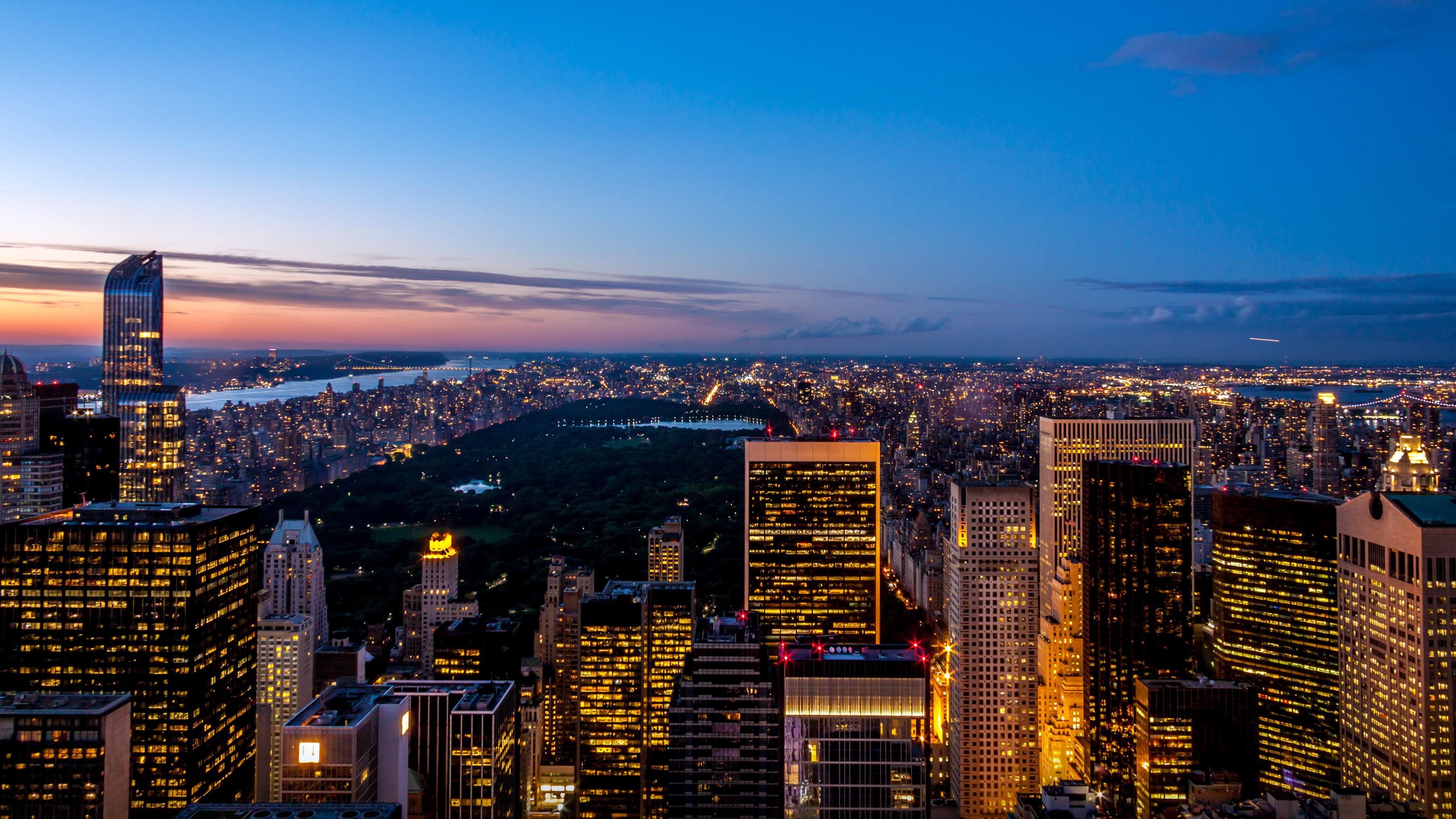 Aerial View of City Buildings During Night Time. Wallpaper in 3840x2160 Resolution