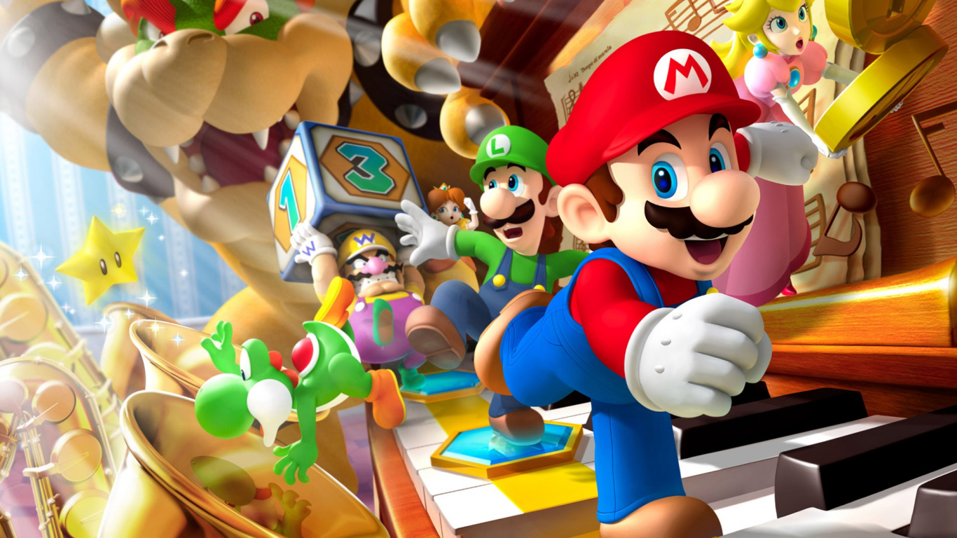 Super Mario and Luigi Toys. Wallpaper in 1366x768 Resolution