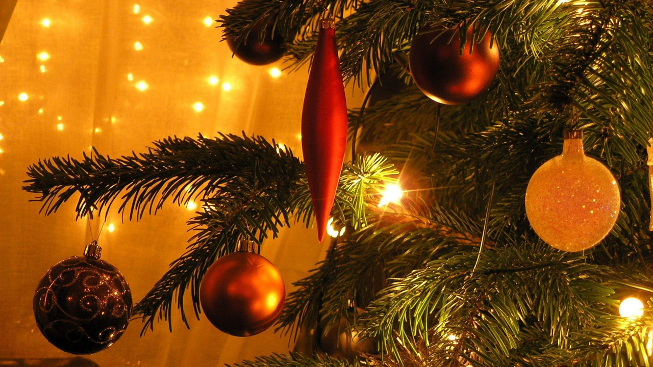 New Year, Christmas Day, Holiday, Christmas Ornament, Tree. Wallpaper in 1280x720 Resolution