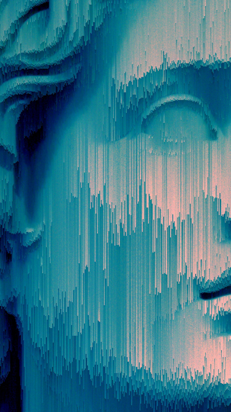 Glitch Art, Joue, Menton, Sculpture, Mâchoire. Wallpaper in 750x1334 Resolution