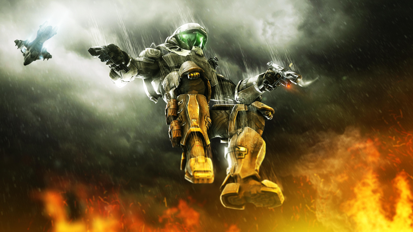 Halo 3, Master Chief, pc Game, Freestyle Motocross, Motocross. Wallpaper in 1366x768 Resolution