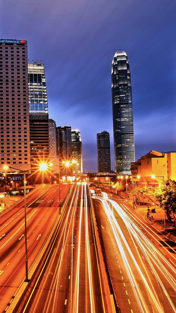 Time Lapse Photography of City During Night Time. Wallpaper in 750x1334 Resolution