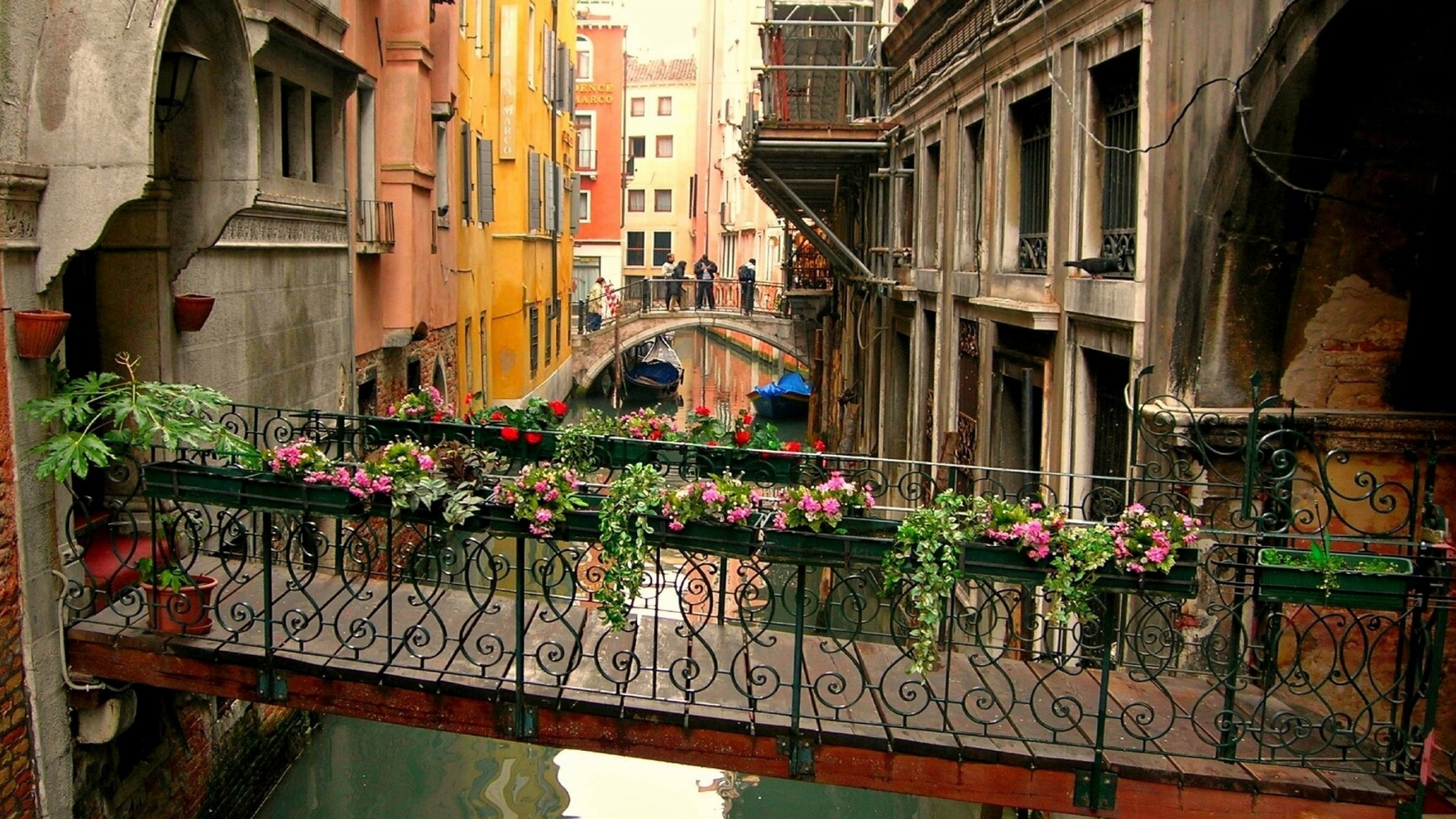 阳台, 正面, 大运河, 意大利, 街 壁纸 2560x1440 允许
