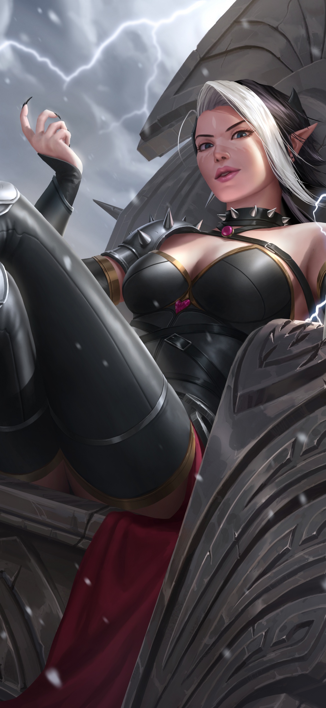 Mujer en Vestido Negro y Marrón Personaje de Anime. Wallpaper in 1125x2436 Resolution