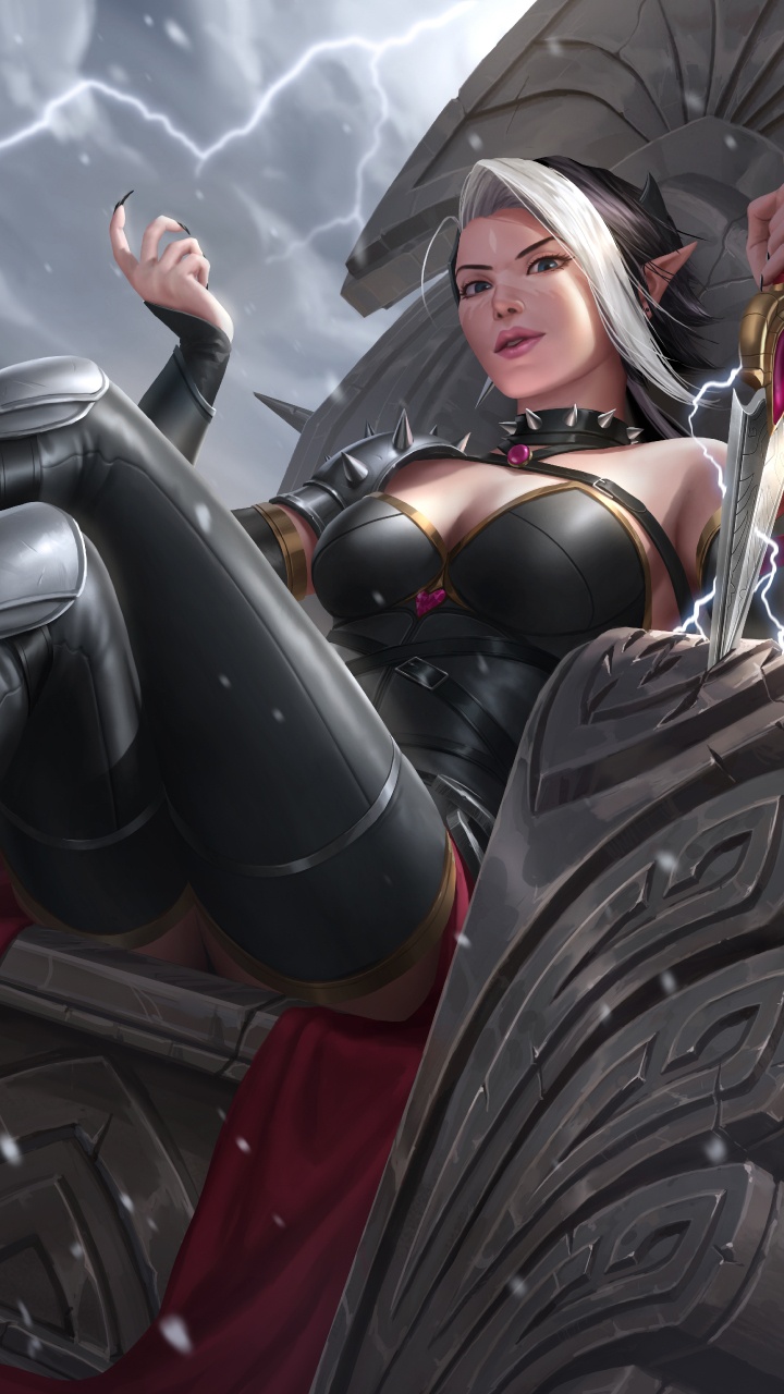 Mujer en Vestido Negro y Marrón Personaje de Anime. Wallpaper in 720x1280 Resolution