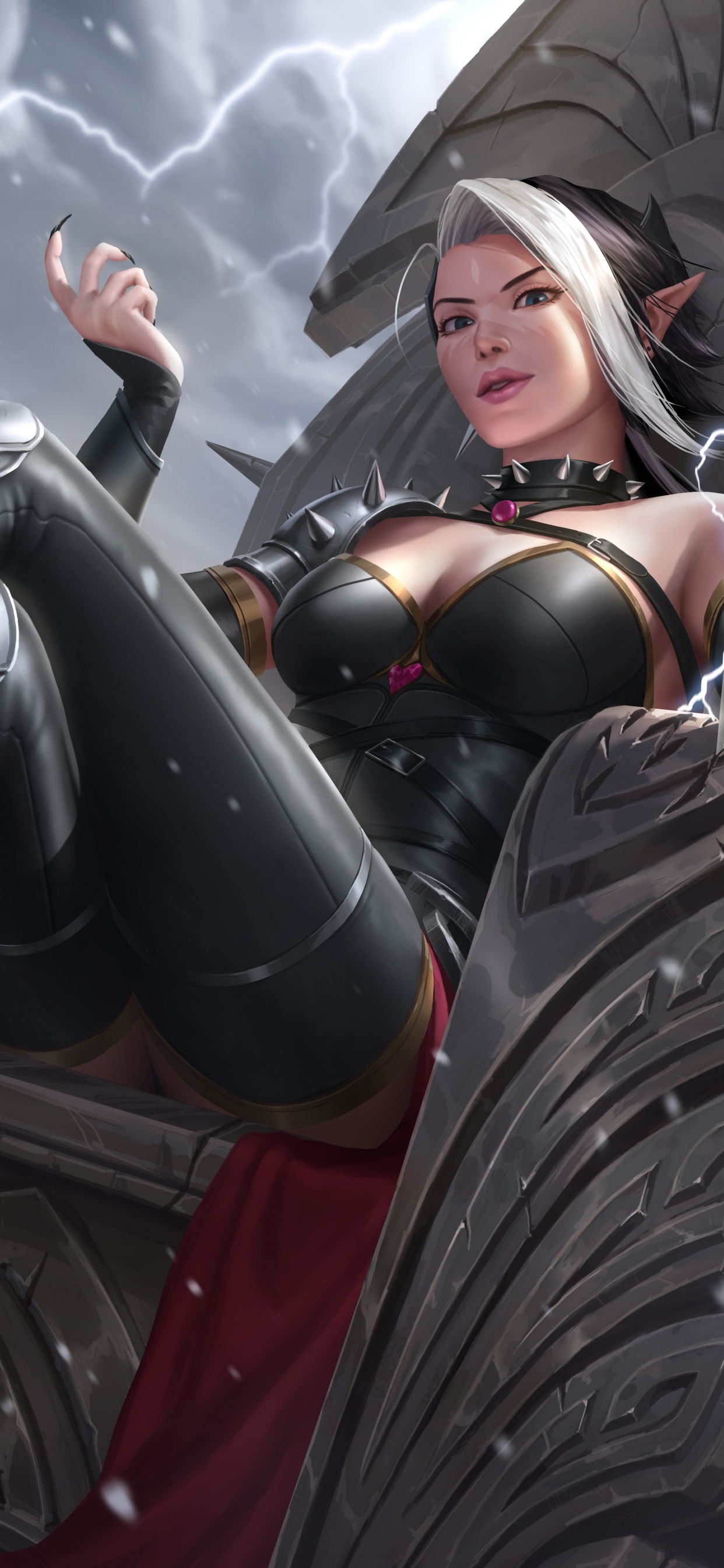 Femme en Noir et Marron Personnage Anime. Wallpaper in 1242x2688 Resolution