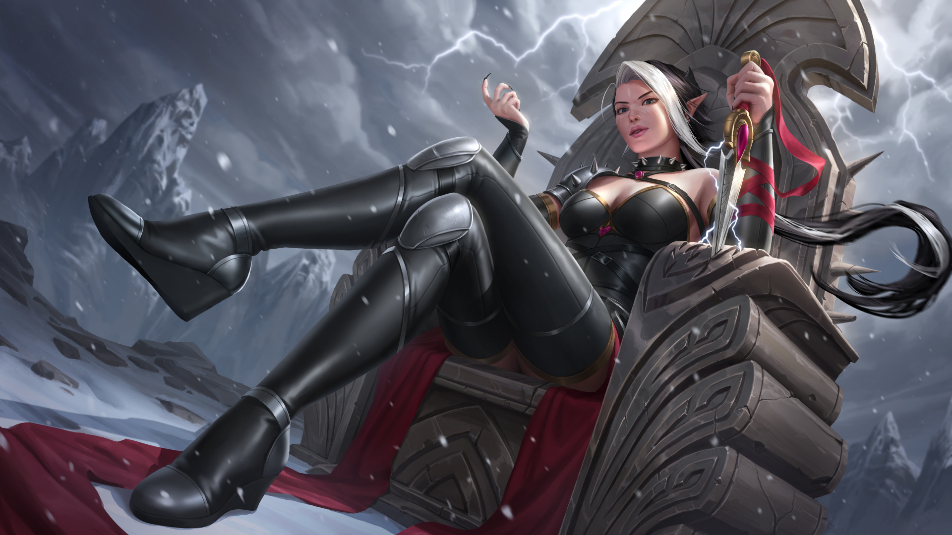 Frau im Schwarzen Und Braunen Kleid Anime-Charakter. Wallpaper in 1920x1080 Resolution