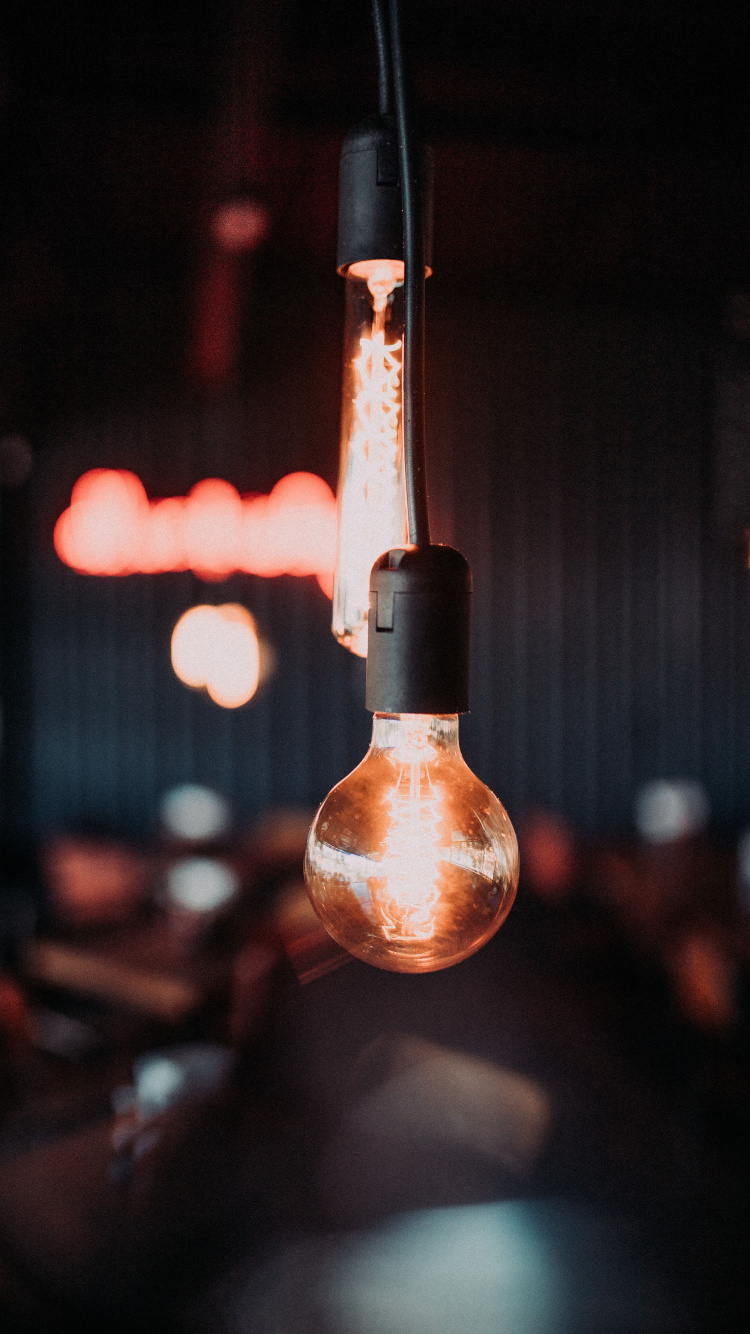Brown Light Bulb in Tilt Shift Lens. Wallpaper in 750x1334 Resolution