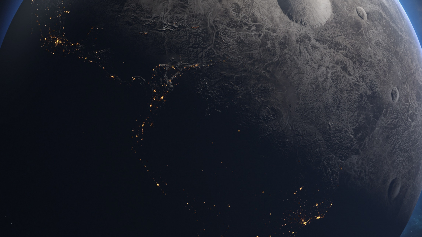 Atmosphäre, Mond, Astronomisches Objekt, Wissenschaft, Mitternacht. Wallpaper in 1366x768 Resolution