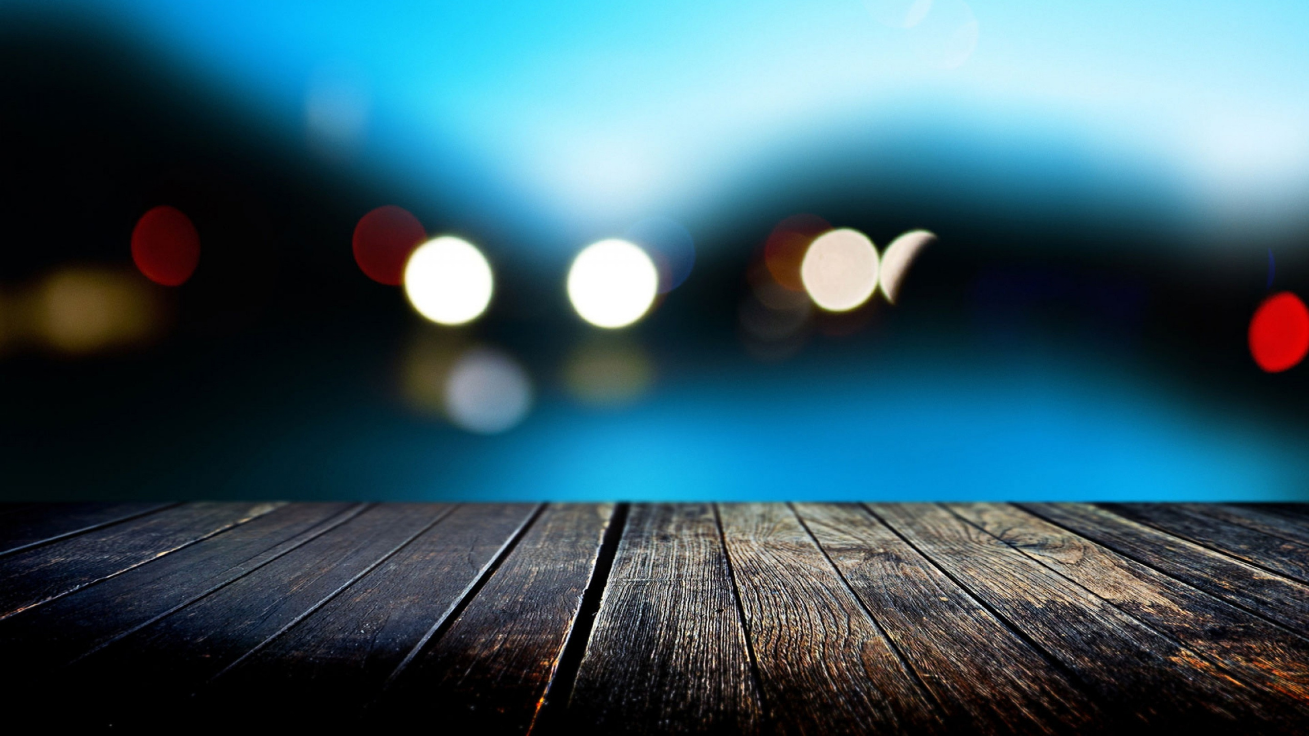 Bokeh Photography of Brown Wooden Dock. Wallpaper in 2560x1440 Resolution