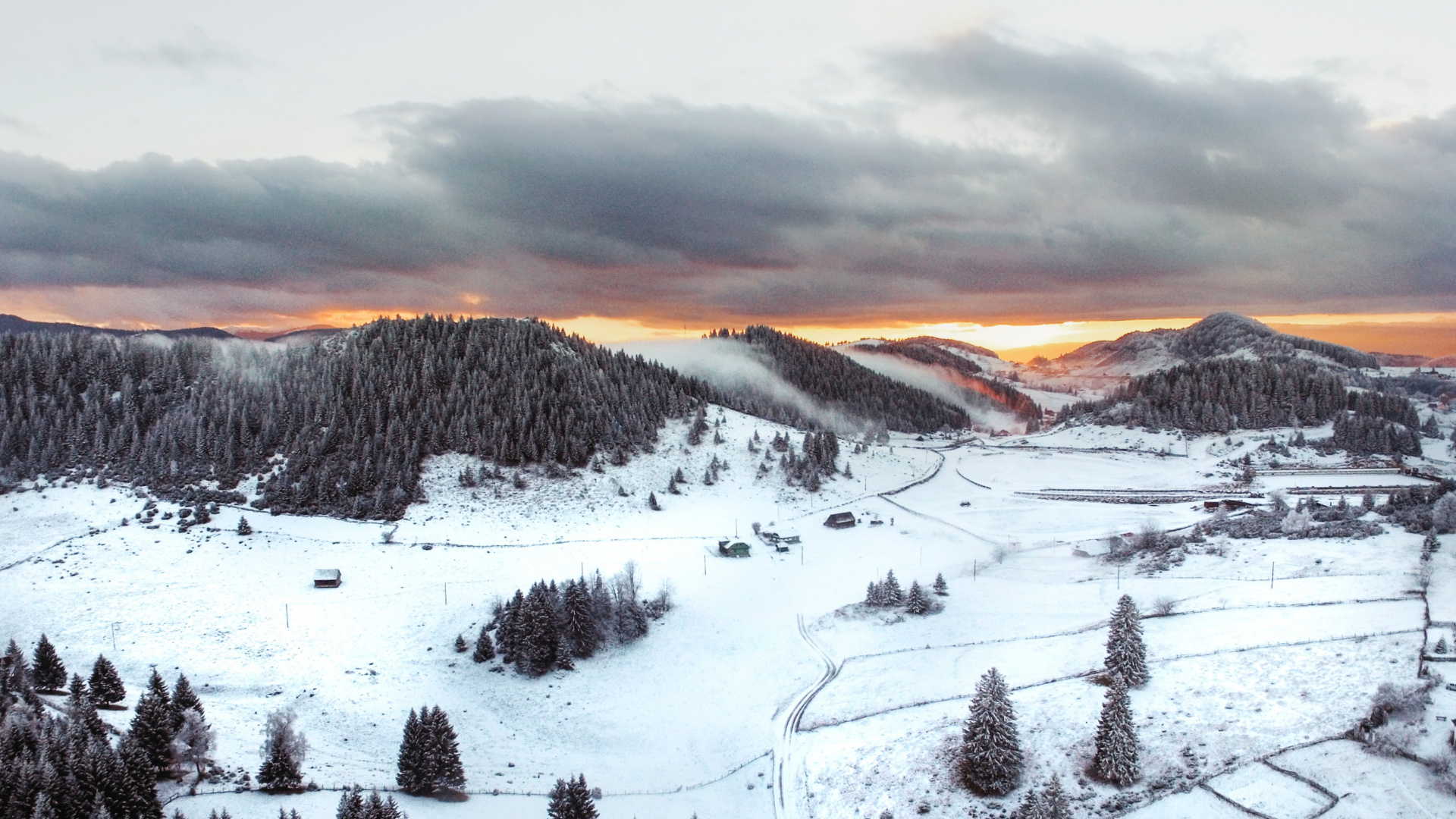 Schnee, Winter, Bergigen Landschaftsformen, Cloud, Naturlandschaft. Wallpaper in 1920x1080 Resolution