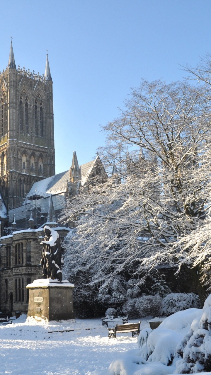 冬天, 冻结, 天空, 巴黎圣母院, 螺旋 壁纸 720x1280 允许