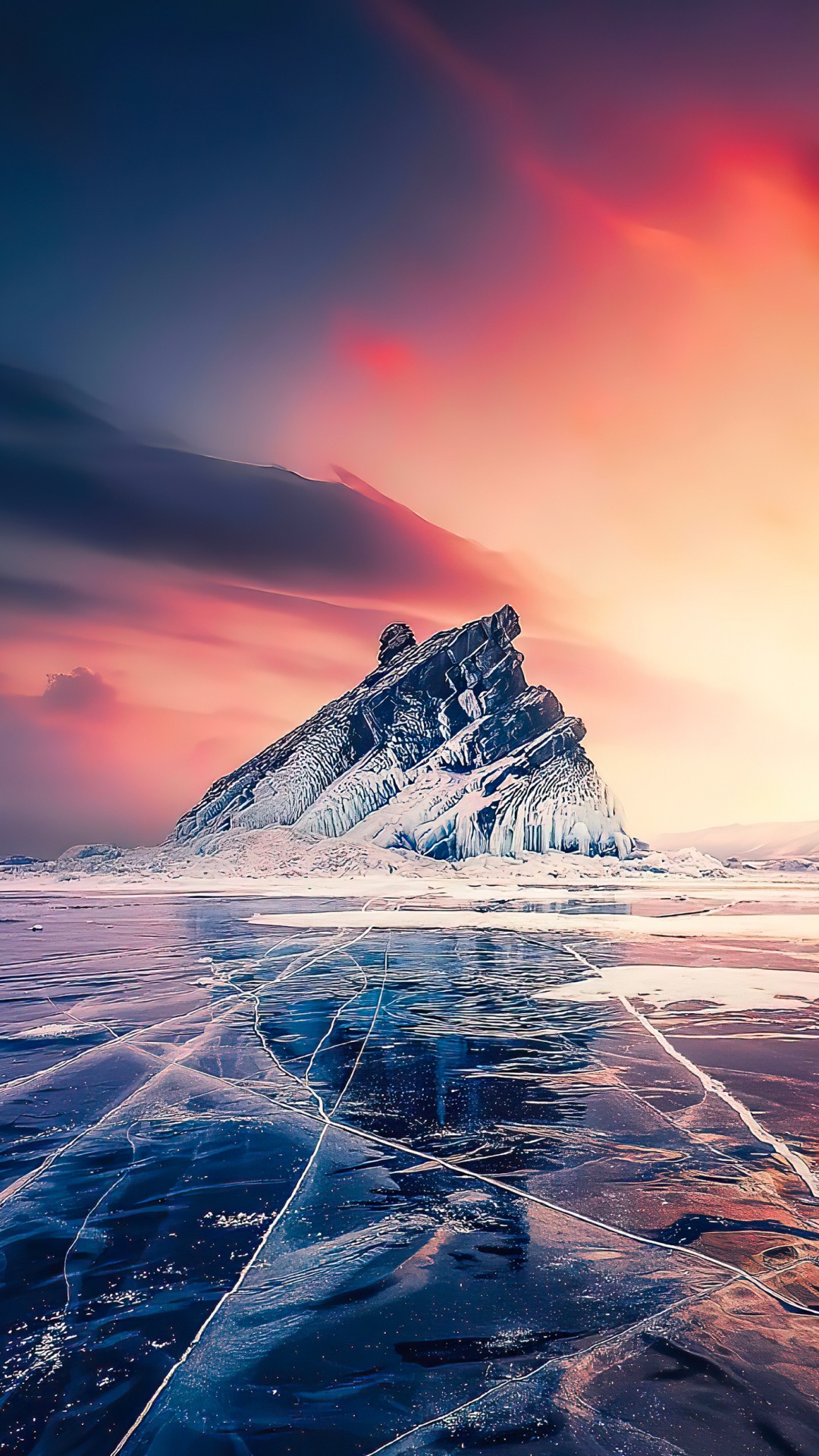 Lake Baikal, Landscape, Painting, Landscape Painting, Cloud. Wallpaper in 1080x1920 Resolution